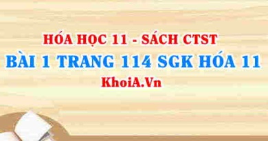 Bài 1 trang 114 SGK Hóa 11 Chân trời sáng tạo